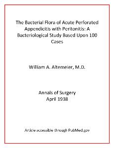 Image for Altemeier article The Bacterial Flora of Acute Perforated Appendicitis with Peritonitis